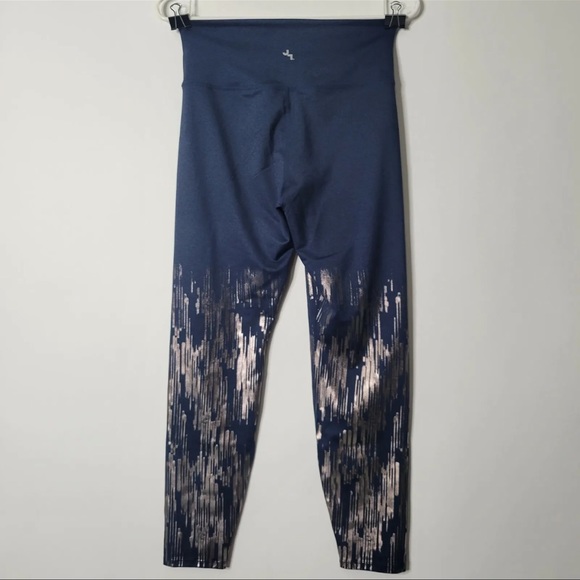 Joylab Women Size M Blue Leggings Silver Metallic Detailing 7/8 Length - NWOT - Picture 4 of 5